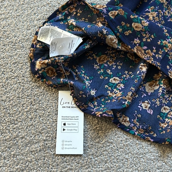 Alison floral peasant sleeve mini dress-ditsy floral size S NWT - Picture 5 of 5